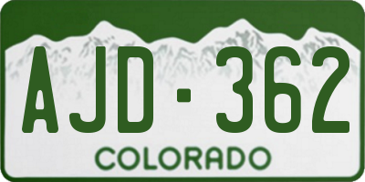 CO license plate AJD362
