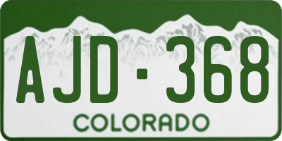 CO license plate AJD368
