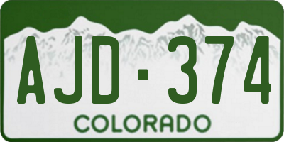 CO license plate AJD374