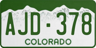 CO license plate AJD378