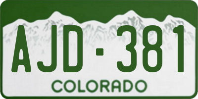 CO license plate AJD381