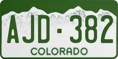 CO license plate AJD382