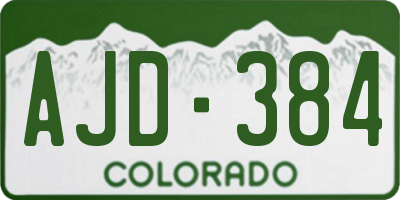 CO license plate AJD384