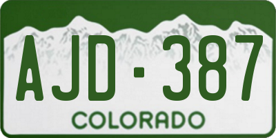 CO license plate AJD387