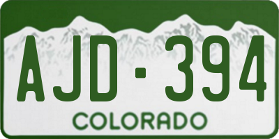 CO license plate AJD394