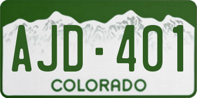 CO license plate AJD401