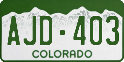 CO license plate AJD403