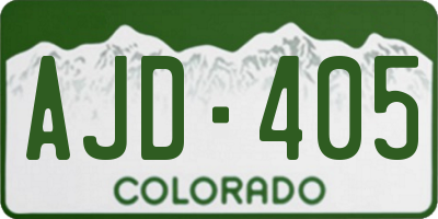 CO license plate AJD405