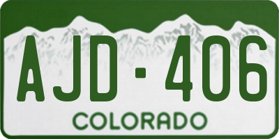 CO license plate AJD406