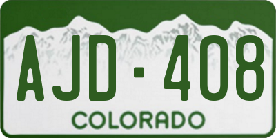 CO license plate AJD408