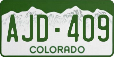 CO license plate AJD409