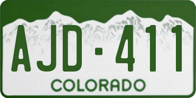 CO license plate AJD411
