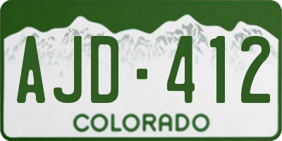 CO license plate AJD412