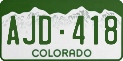 CO license plate AJD418