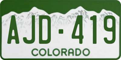 CO license plate AJD419