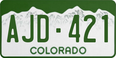 CO license plate AJD421