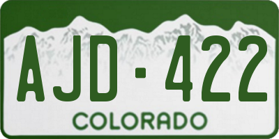 CO license plate AJD422