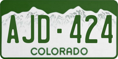 CO license plate AJD424