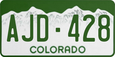 CO license plate AJD428