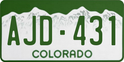 CO license plate AJD431