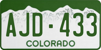 CO license plate AJD433