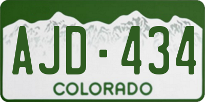 CO license plate AJD434