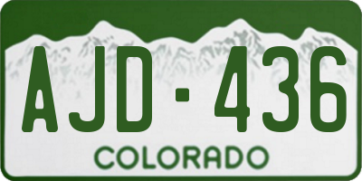 CO license plate AJD436