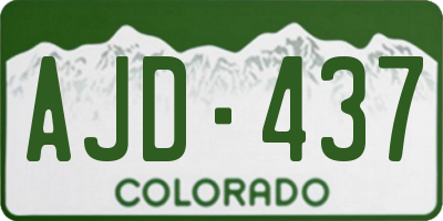 CO license plate AJD437