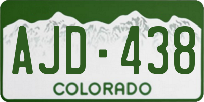 CO license plate AJD438