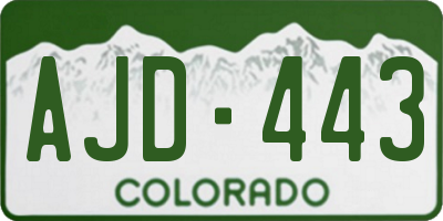 CO license plate AJD443