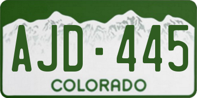 CO license plate AJD445