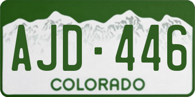 CO license plate AJD446