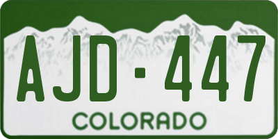 CO license plate AJD447