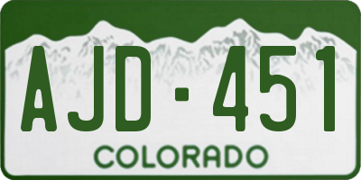 CO license plate AJD451