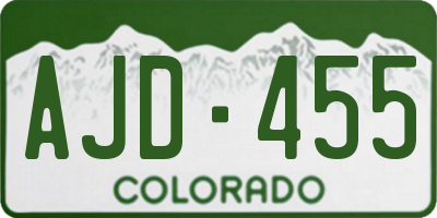 CO license plate AJD455