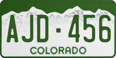 CO license plate AJD456