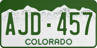 CO license plate AJD457