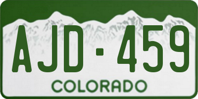 CO license plate AJD459