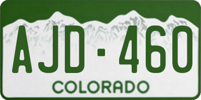 CO license plate AJD460