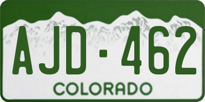 CO license plate AJD462