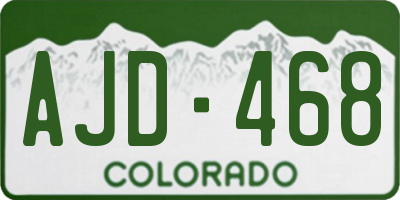 CO license plate AJD468