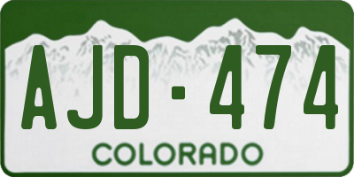 CO license plate AJD474
