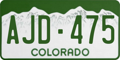 CO license plate AJD475
