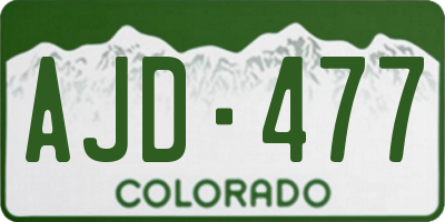 CO license plate AJD477