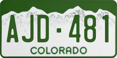 CO license plate AJD481