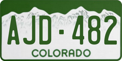 CO license plate AJD482