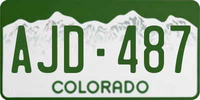 CO license plate AJD487