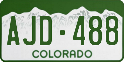 CO license plate AJD488