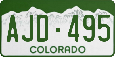 CO license plate AJD495