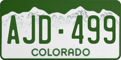 CO license plate AJD499